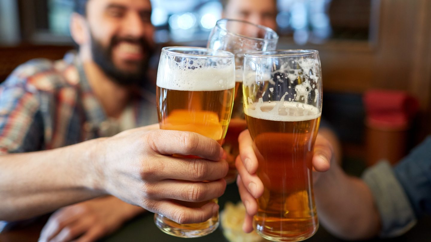 men drinking beer