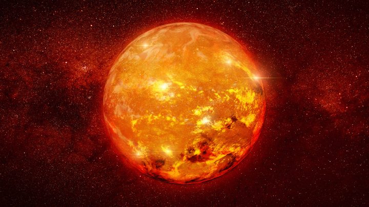 tsunamis of fire Red dwarf star in space