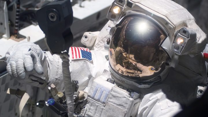 ISS astronaut in spacesuit