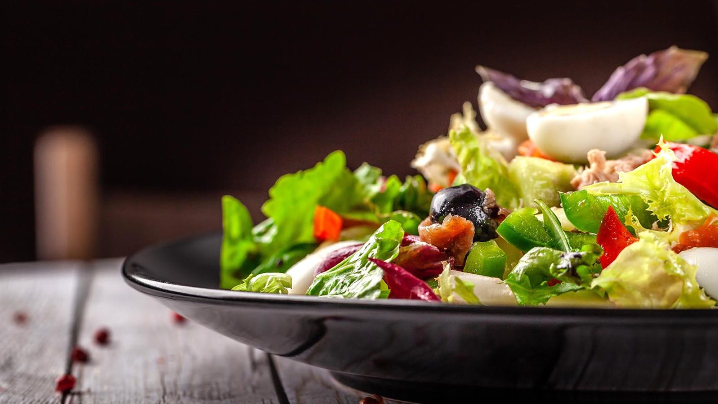 Salad served on a plate