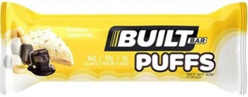 Built protein bar recall: Banana Cream Pie Puffs wrapper.