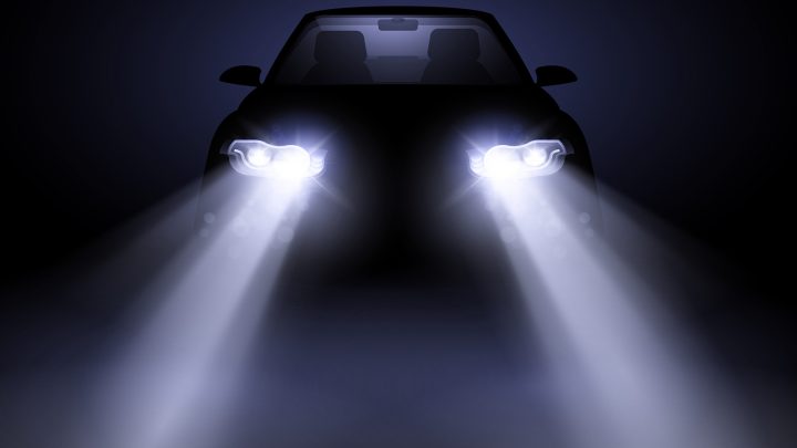 Cyber Monday Lanmodo Vast Pro deals A car with LED headlights shining directly at the camera