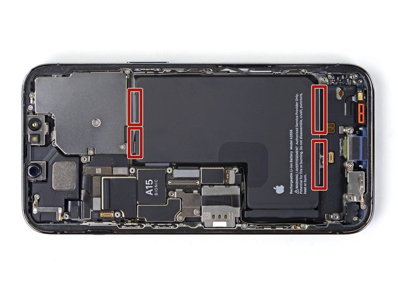 iPhone 13 Pro battery design.