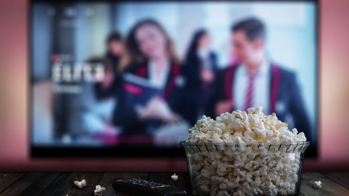 netflix password Netflix TV screen with popcorn bowl