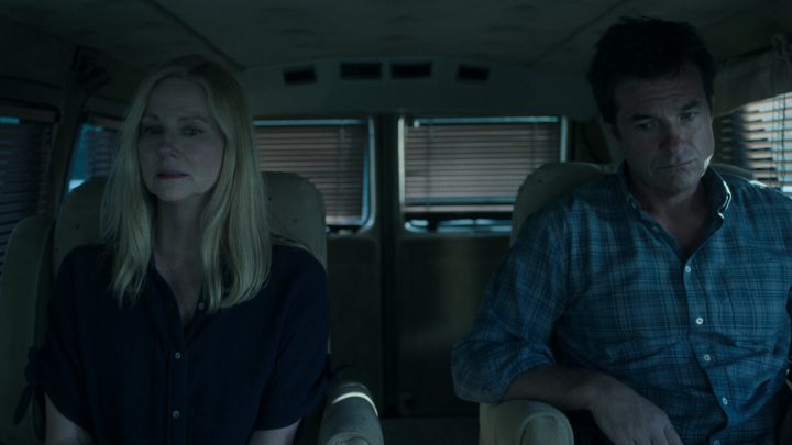 Laura Linney and jason bateman inside a car